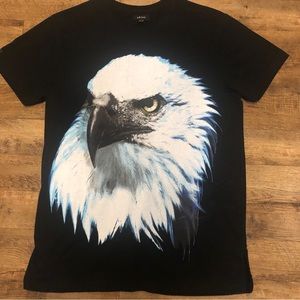 Akoo designer bald eagle shirt xxl black like new.. original design